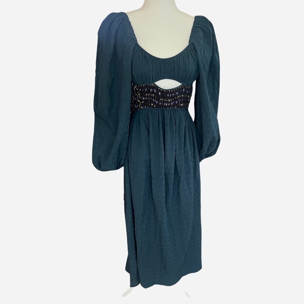 Sea New York Puff Sleeve Dress‎ Navy Cottagecore